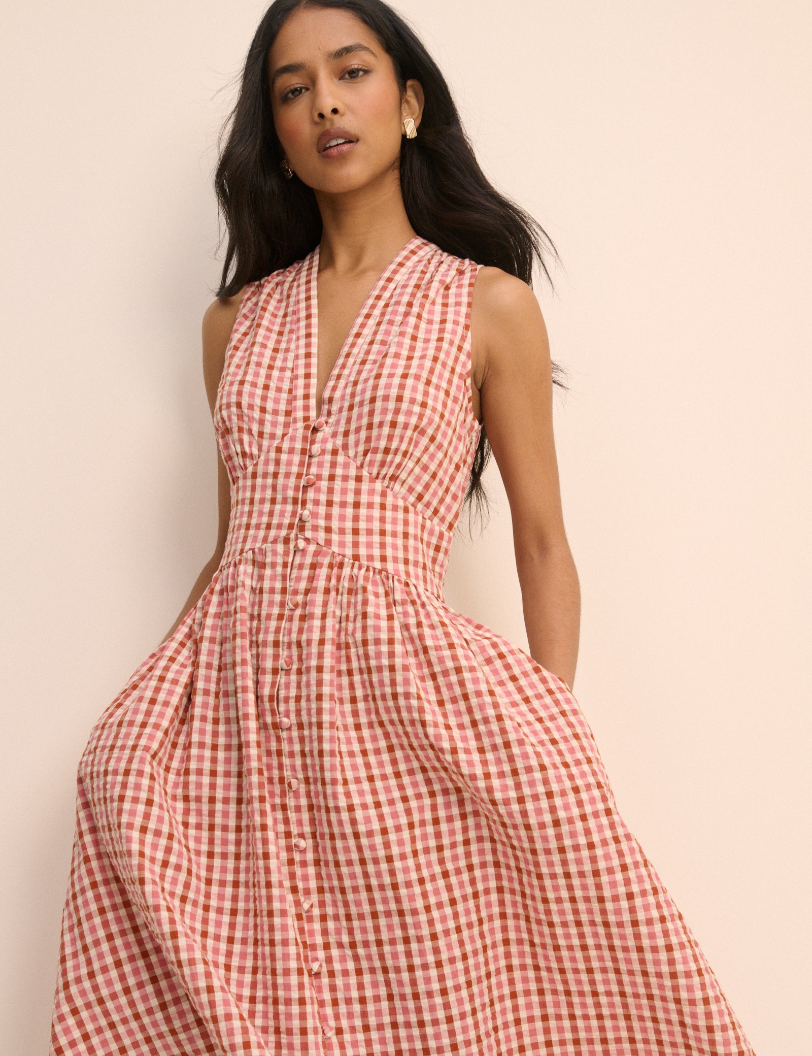 Sleeveless Shirred Bodice Audrey Midaxi Dress | Nobody's Child